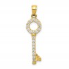 10k CZ Key Pendant