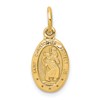 10k Solid Satin Polished Small Oval St. Christopher Pendant