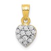 10k CZ Cluster Small Heart Charm