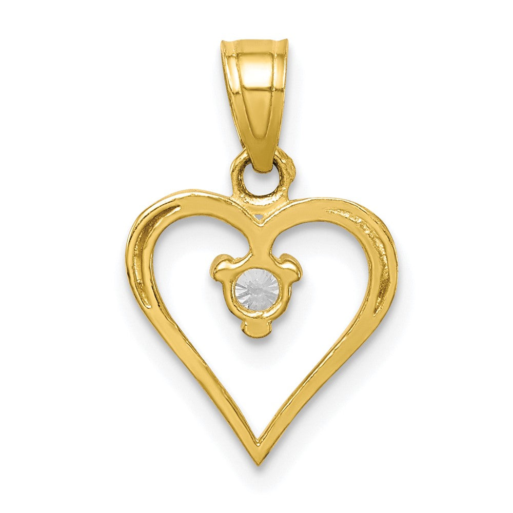 10k CZ Heart Charm