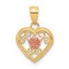 10k Two-tone Flower in Small Heart Charm