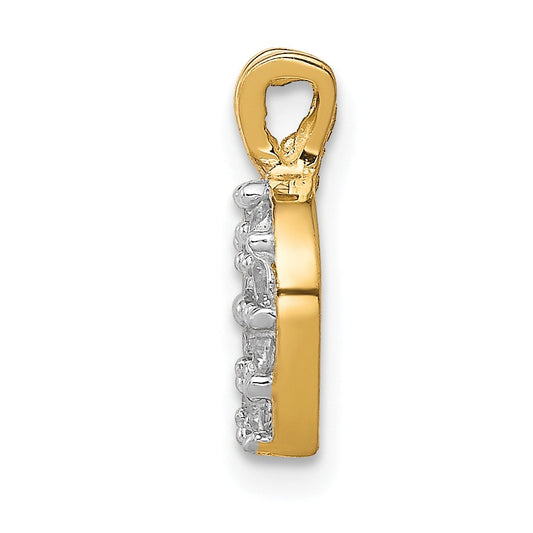 10k Small CZ Horseshoe Charm