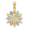 10K and White Rhodium Snowflake Charm