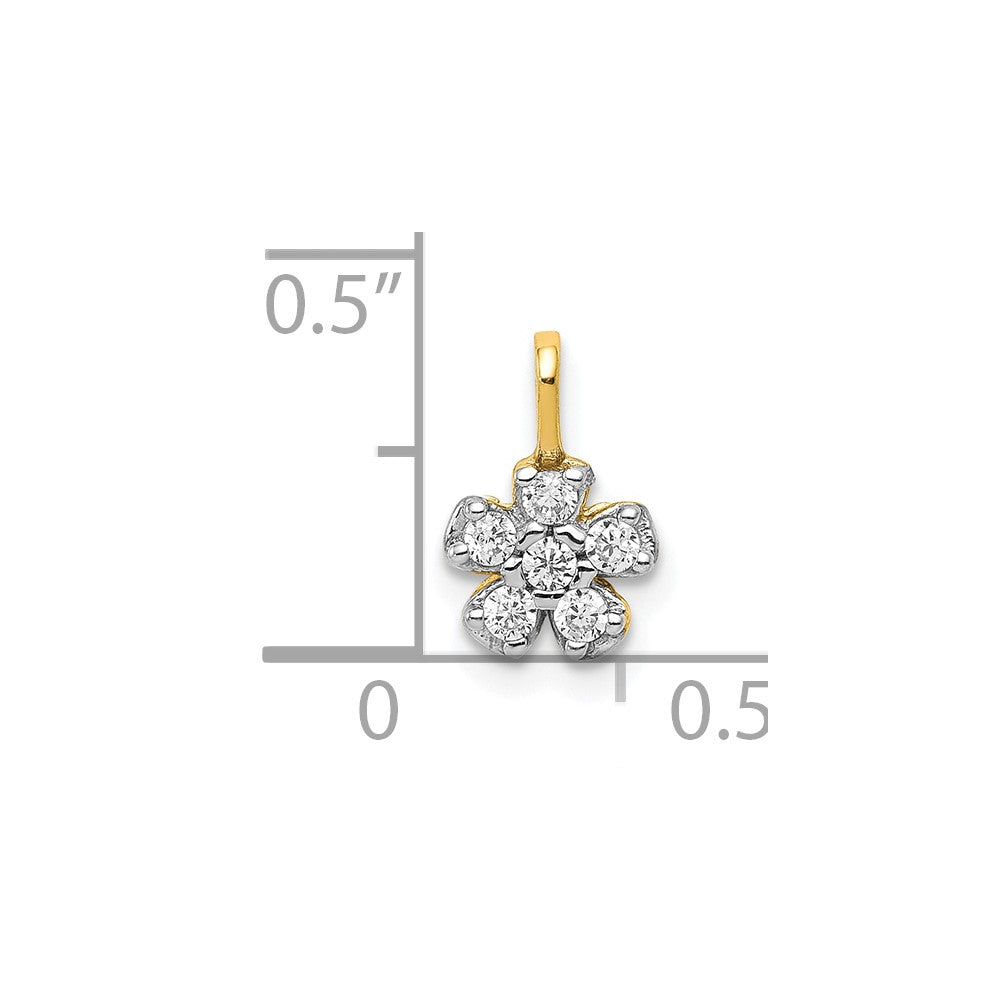 10k Small CZ Flower Charm