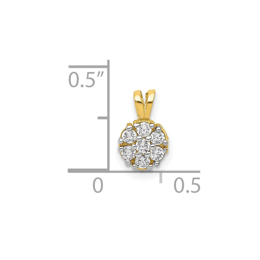 10k Small CZ Flower Charm