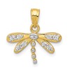 10K and White Rhodium CZ Dragonfly Charm