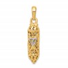 10k and White Rhodium Mezuzah with Shin Charm