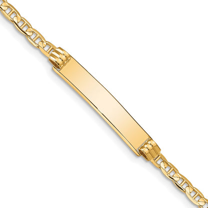 10k Polished Solid Chain/Solid Plate Anchor Link 25x5mm Plate 7 inch ID Bracelet