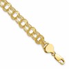 10k 7mm Solid Diamond-cut Triple Link 7 inch Charm Bracelet