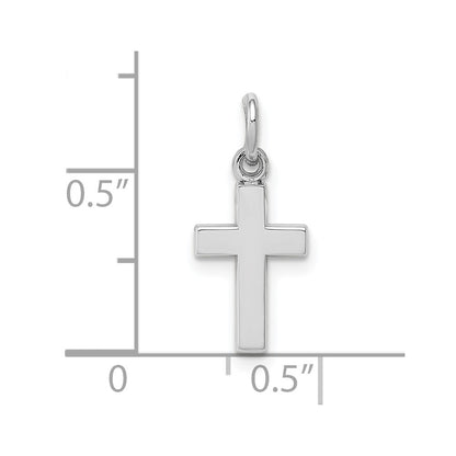 10k White Gold Polished Small Latin Cross Charm