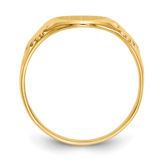 10k 10.0x7.5mm Oval Closed Back Signet Ring