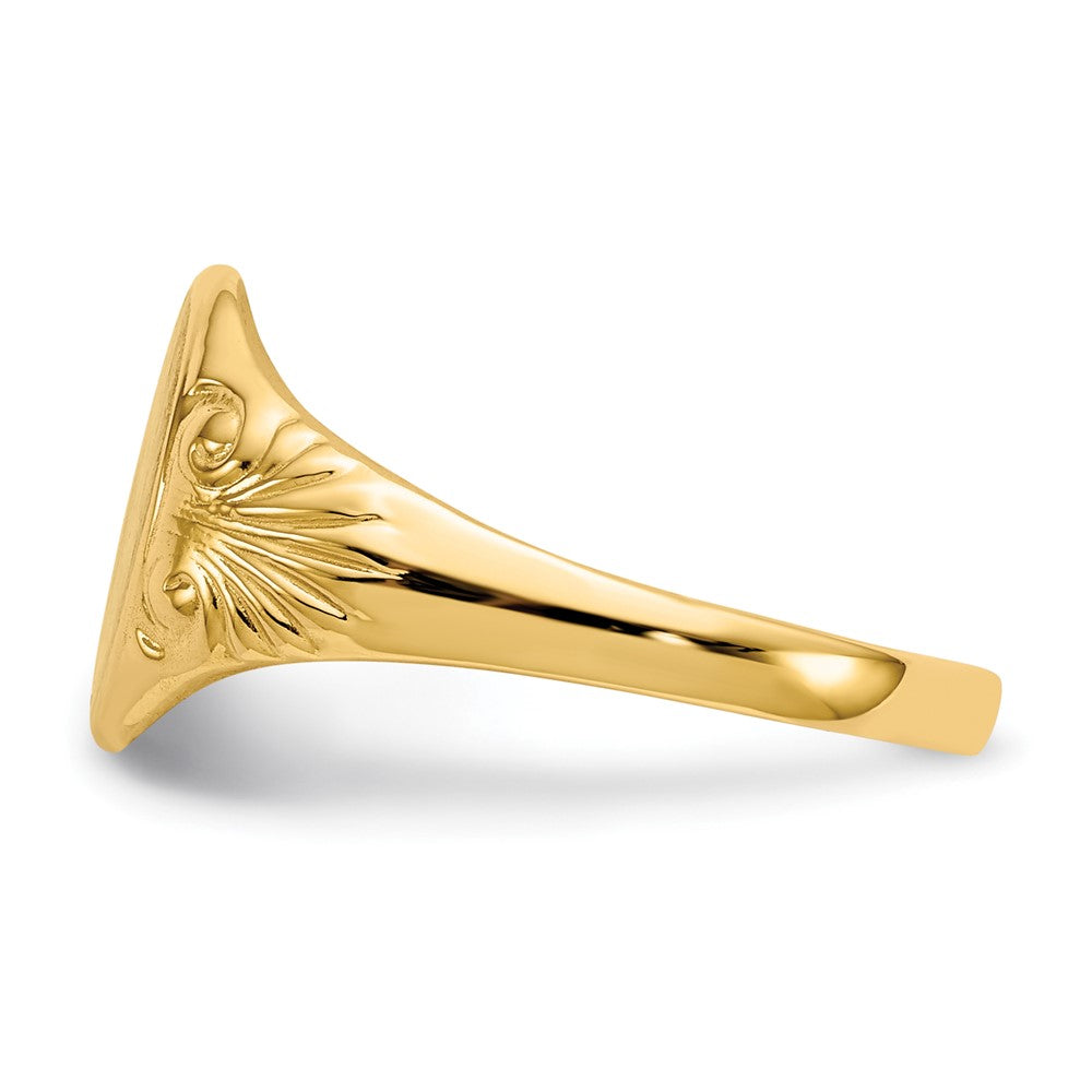 10k 10.0x7.5mm Oval Closed Back Signet Ring