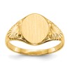 10k 10.0x7.5mm Oval Closed Back Signet Ring