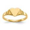 10K 5.5x5.2mm Heart Size 3 Closed Back Baby / Childs Signet Ring