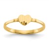 10K Diamond-cut 5.0x4.25mm Heart Size 4 Closed Back Baby / Childs Signet Ring