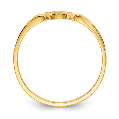 10K 4.5x6.0mm Oval Size 3 Open Back Baby / Childs Signet Ring