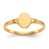10K 4.5x6.0mm Oval Size 3 Open Back Baby / Childs Signet Ring