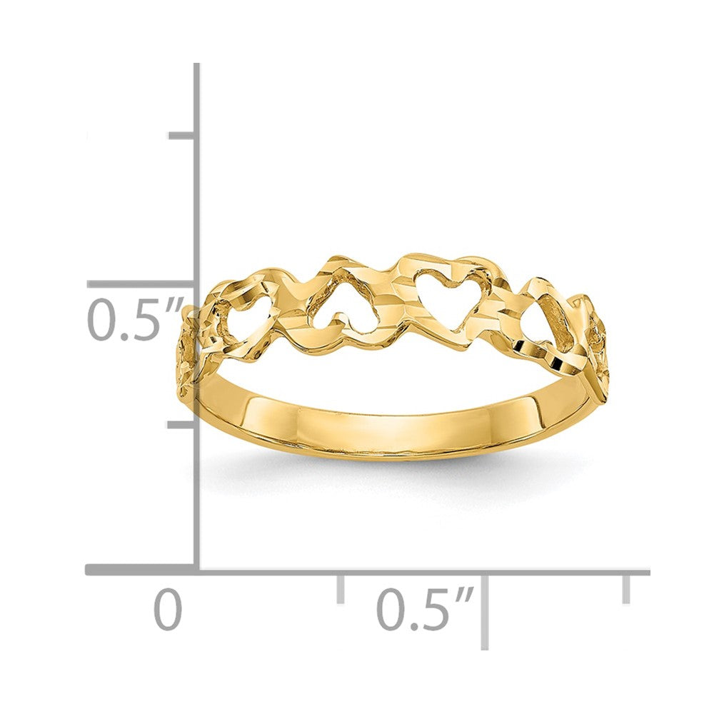 10K Hearts Ring