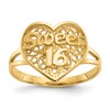 10K SWEET 16 Heart Ring