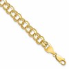 10k 7mm Solid Diamond-cut Double Link 7 inch Charm Bracelet