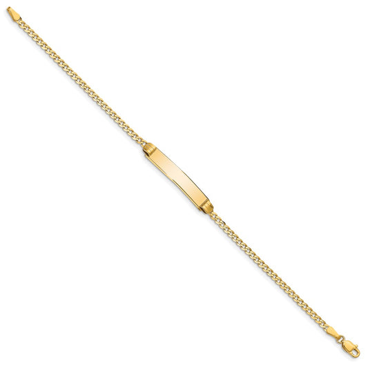 10k Polished Solid Chain/Solid Plate Curb Link 25x5mm Plate 7 inch ID Bracelet