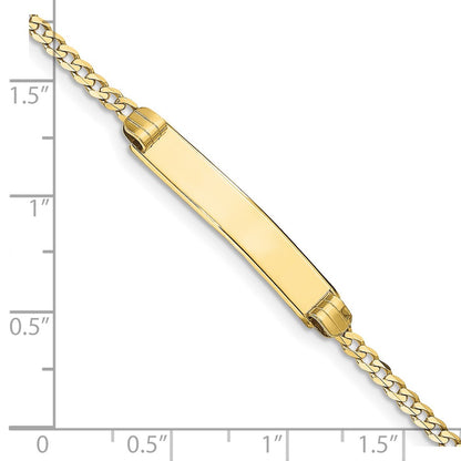10k Polished Solid Chain/Solid Plate Curb Link 25x5mm Plate 7 inch ID Bracelet