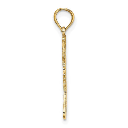 10K Polished Christmas Stocking Pendant