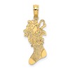 10K Polished Christmas Stocking Pendant
