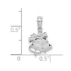 10K White Gold Polished Christmas Bells Pendant