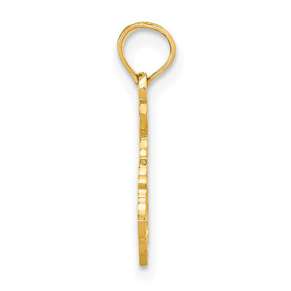 10K Solid Cut-out I Heart KY Kentucky State Pendant