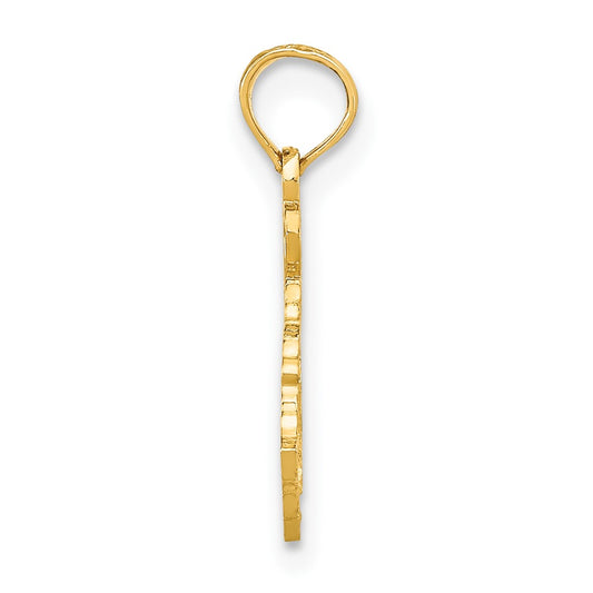 10K Solid Cut-out I Heart KY Kentucky State Pendant