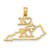 10K Solid Cut-out I Heart KY Kentucky State Pendant
