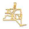 10K Solid Cut-out I Heart NY New York State Pendant