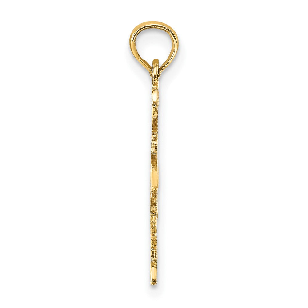 10K Solid Cut-out I Heart TX Texas State Pendant