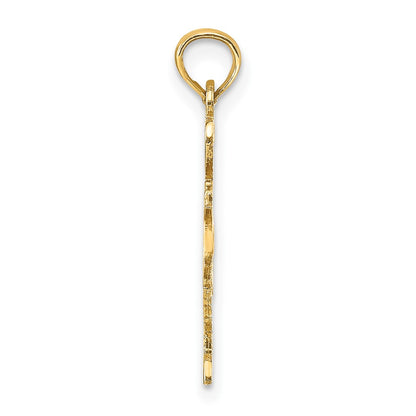 10K Solid Cut-out I Heart TX Texas State Pendant