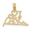 10K Solid Virginia State Pendant