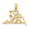 10K Solid Cut-out I Heart VA Virginia State Pendant