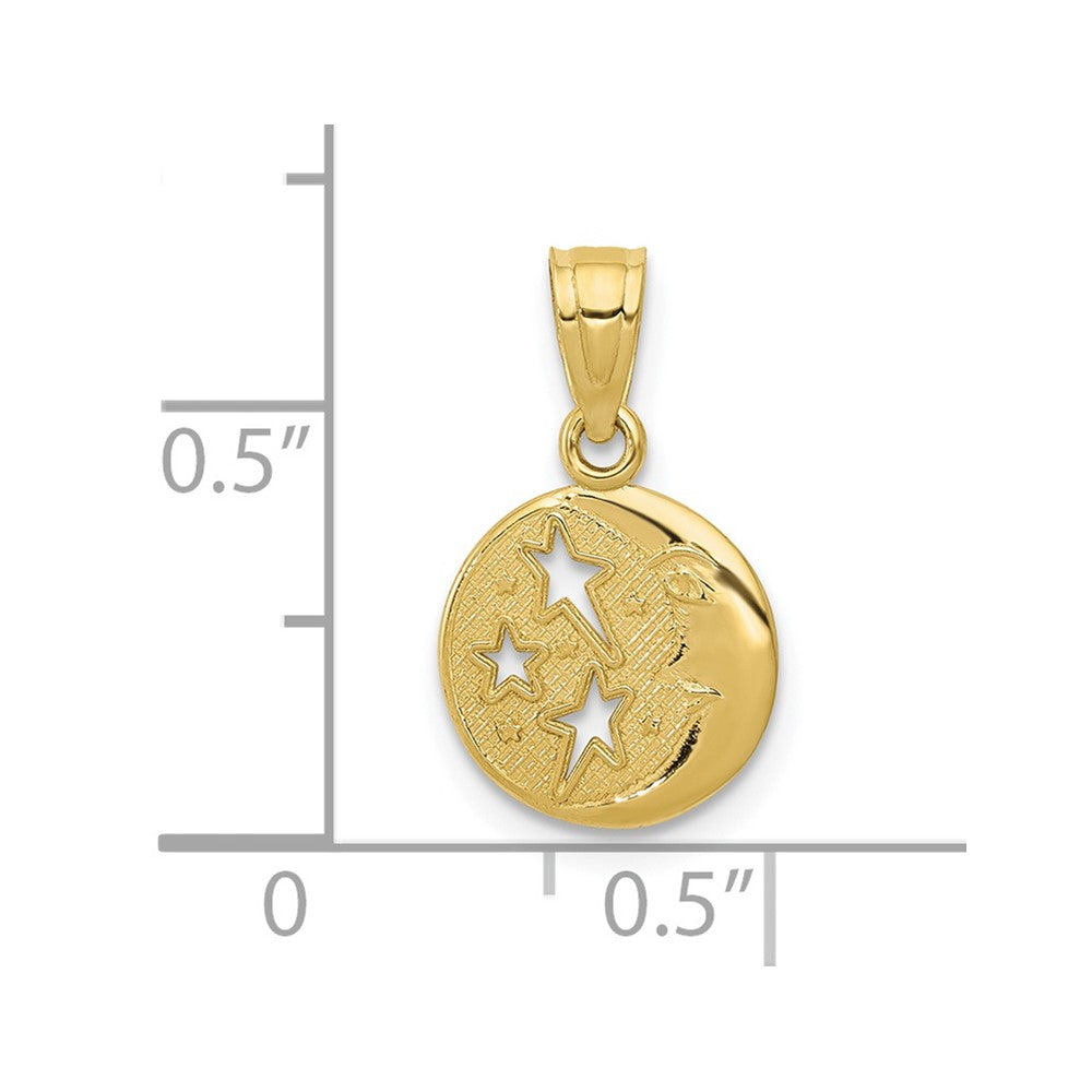 10k Moon and Stars Pendant