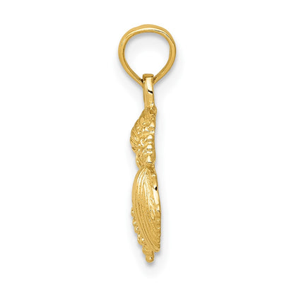 10k Solid Polished Mini Shell Cluster Pendant