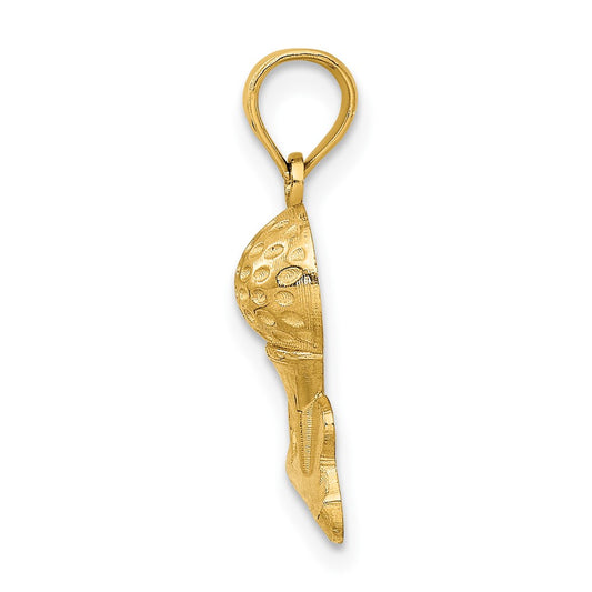 10k Solid Polished Golf Ball and Tee Charm