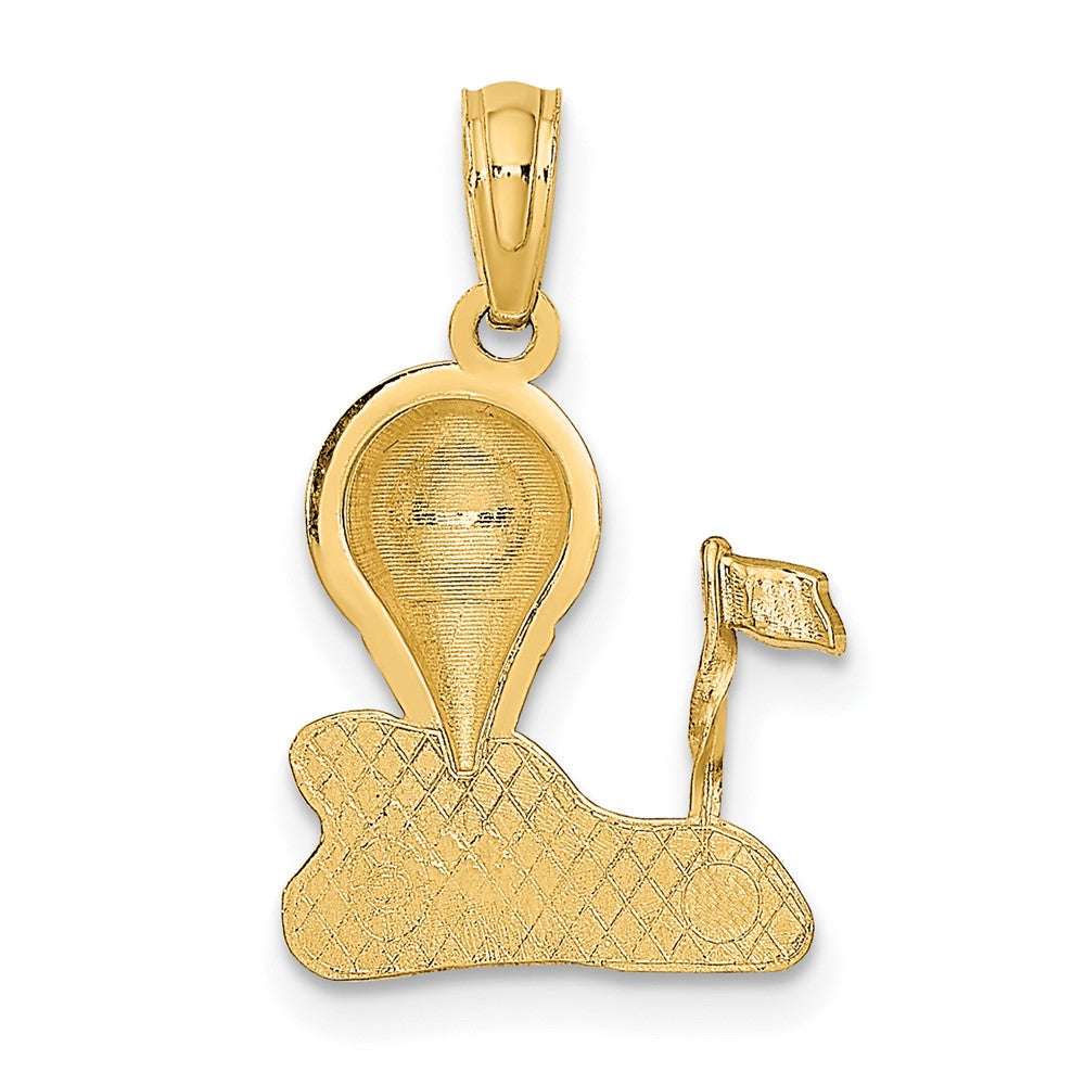10k Solid Polished Golf Ball and Tee Charm