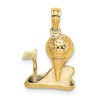 10k Solid Polished Golf Ball and Tee Charm