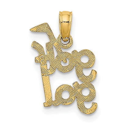 10K Solid Polished GOLF GAL Charm