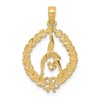 10K Solid Polished Framed Gymnast in Wreath Pendant