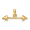 10K Solid Polished 3-D Barbell Charm