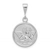 10k White Gold Polished & Satin Angel Pendant