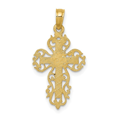 10k Filigree Edge Fancy Cross Pendant