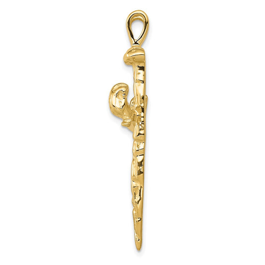 10k Polished Nail Cross Pendant