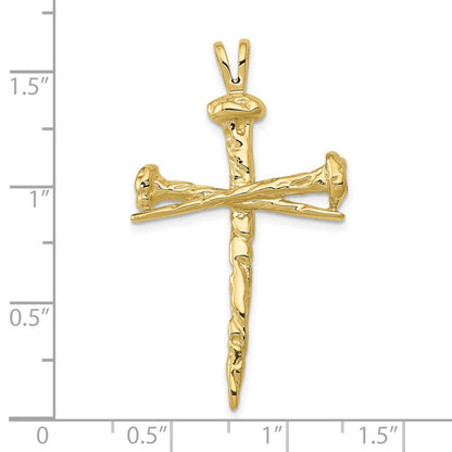 10k Polished Nail Cross Pendant