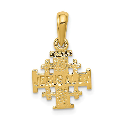 10k Small Jerusalem Cross Charm